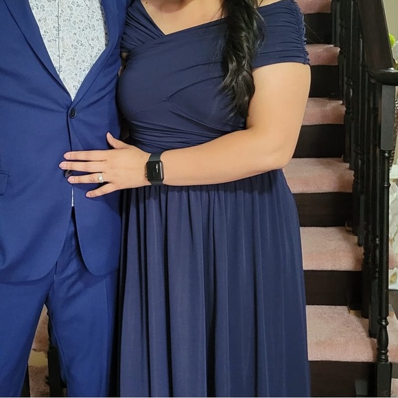 H&M // Navy Off Shoulder Dress - Picture 3 of 3